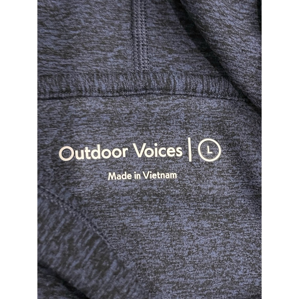 Outdoor Voices Cloudknit Hoodie Men's Large Navy Blue Long Sleeve Unisex Stretch - Picture 9 of 10